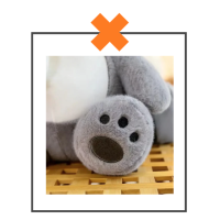 Kawaii knuffel wasbeer grijs